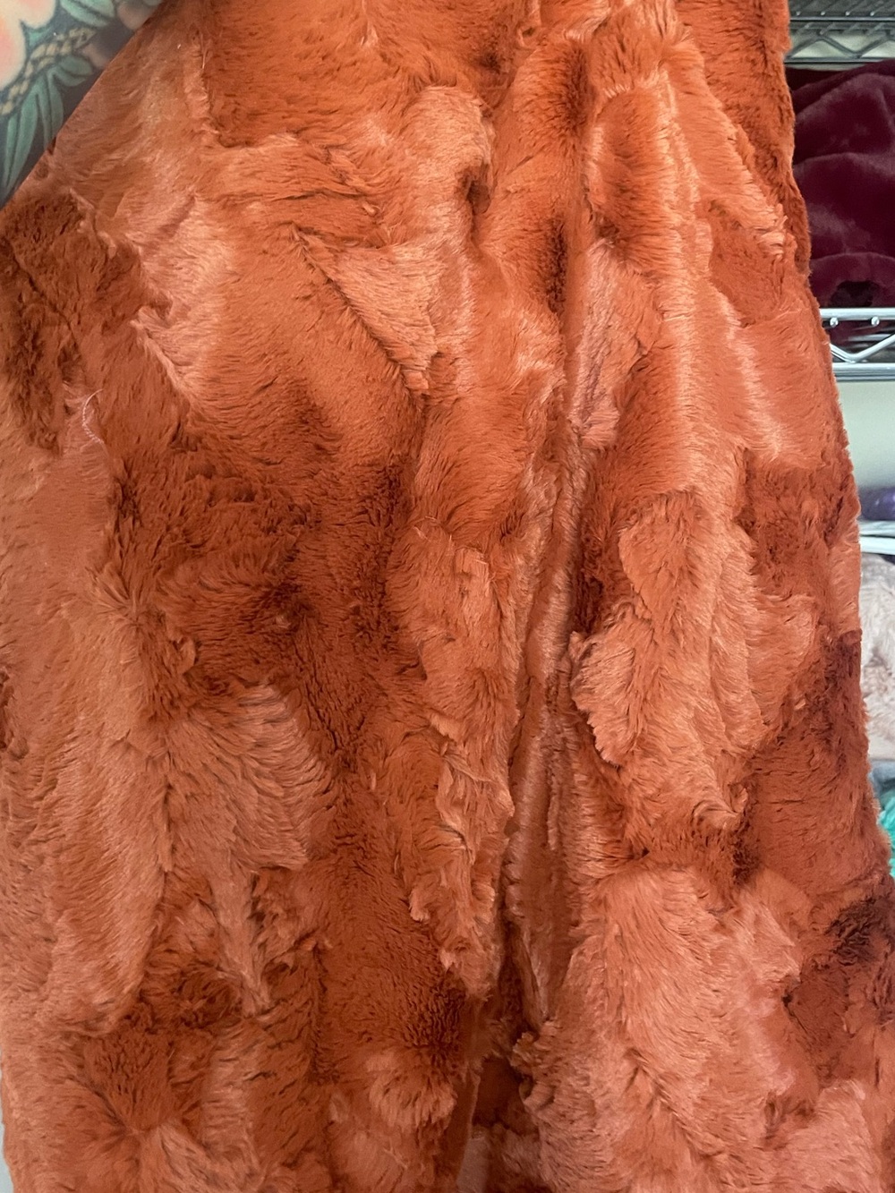 Rust Brown Hide Minky Faux Fur 2 yds